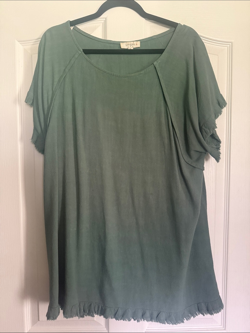 Umgee Women’s Sage Green Short Sleeve Tunic Top XL